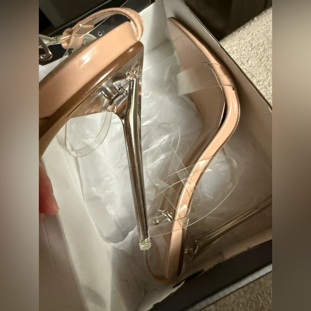 New fashion nova nude clear heels